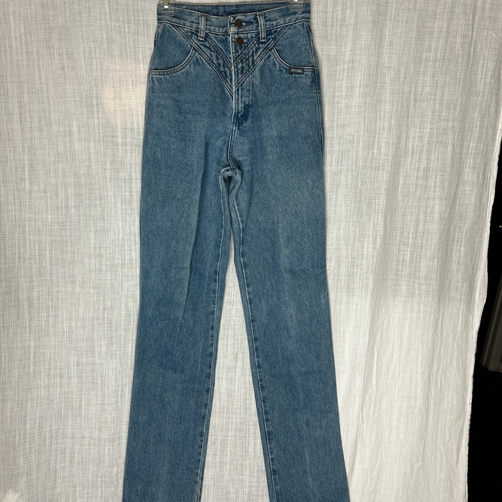 Rockies Women's Blue Jeans Bareback with yolk detail double front button
